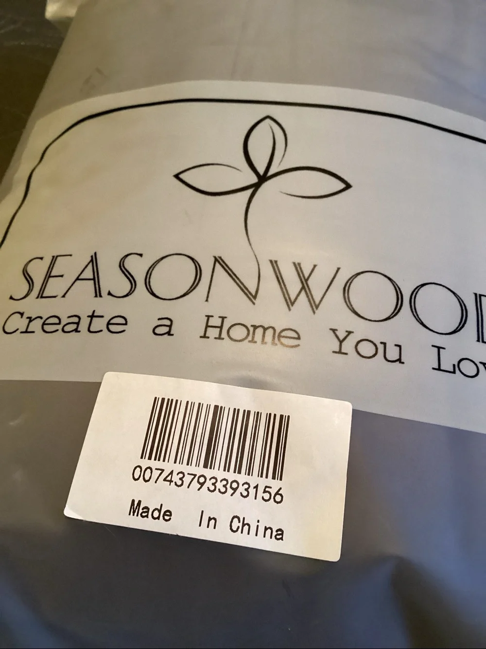 Seasonwood gray shower curtain, 72”X84”, New still in package